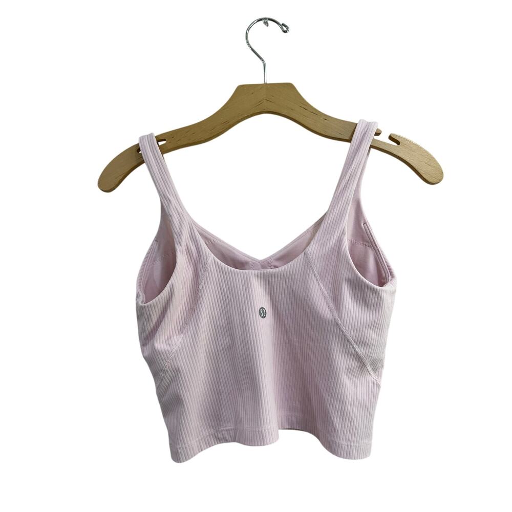 Lululemon Align Ribbed Cropped Tank Top Pink Size 8 Yoga Pilates - Picture 2 of 6